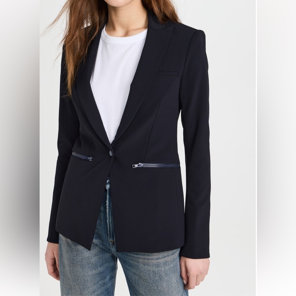 Veronica Beard Navy Scuba Jacket Blazer Size 4